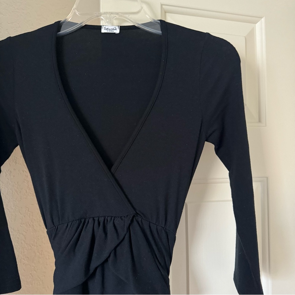 Splendid Black Wrap Dress XS